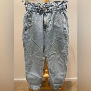 Zara Light Blue Denim Paperbag Jeans